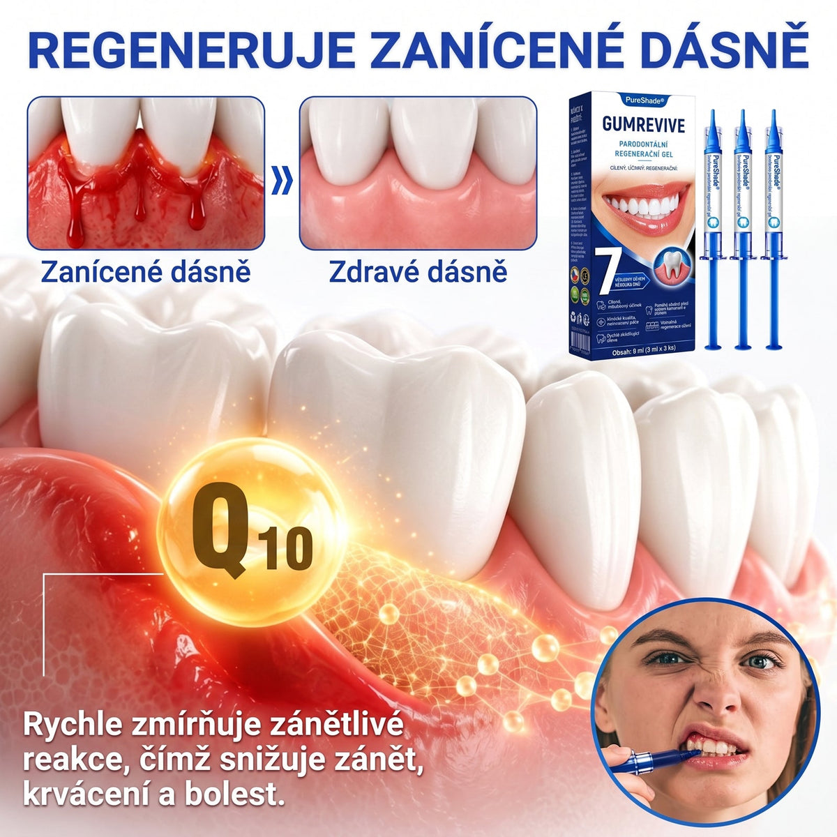 PureShade®👍🦷GumRevive regenerační gel na dásně – pro zdravější dásně a sebevědomější úsměv 👍