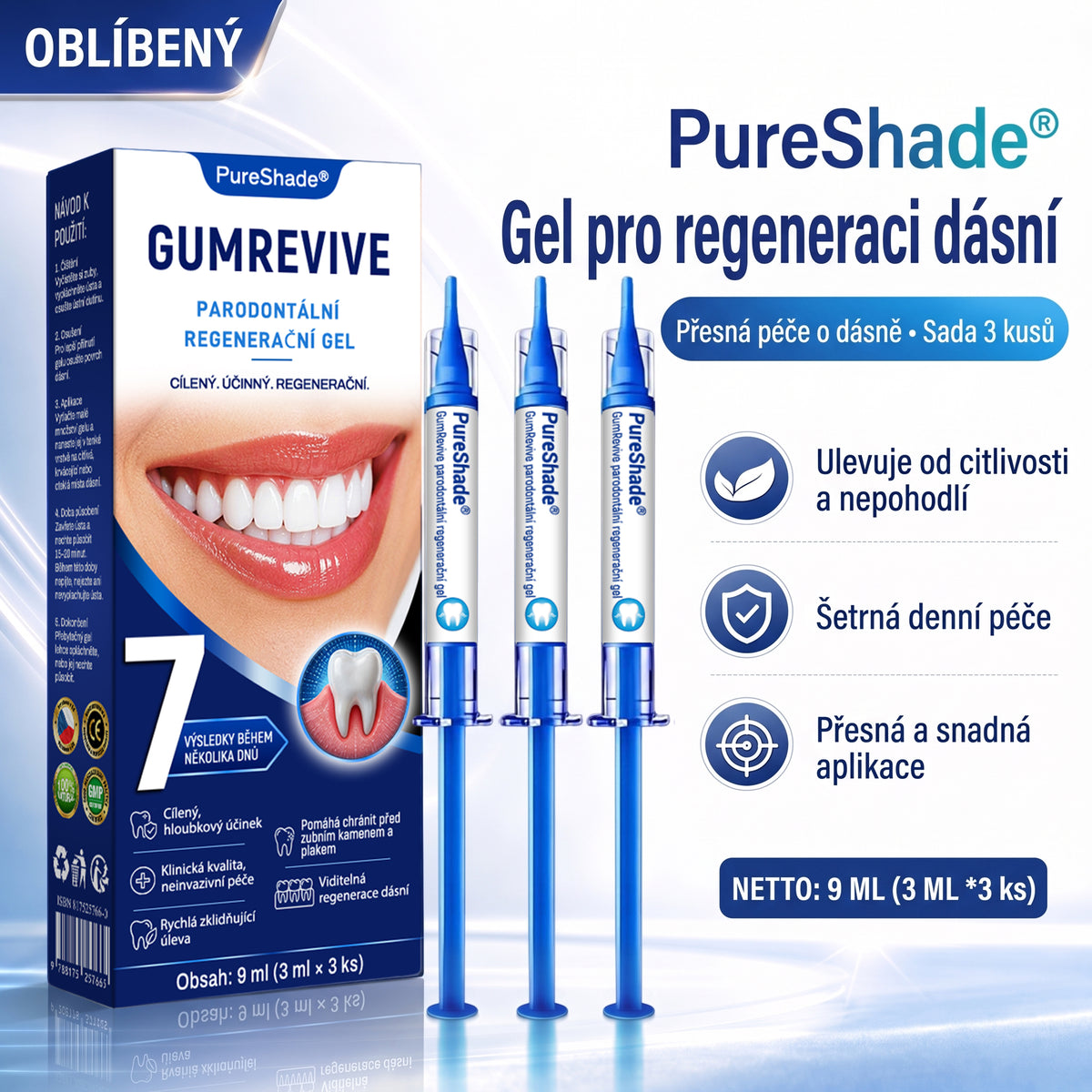 PureShade®👍🦷GumRevive regenerační gel na dásně – pro zdravější dásně a sebevědomější úsměv 👍