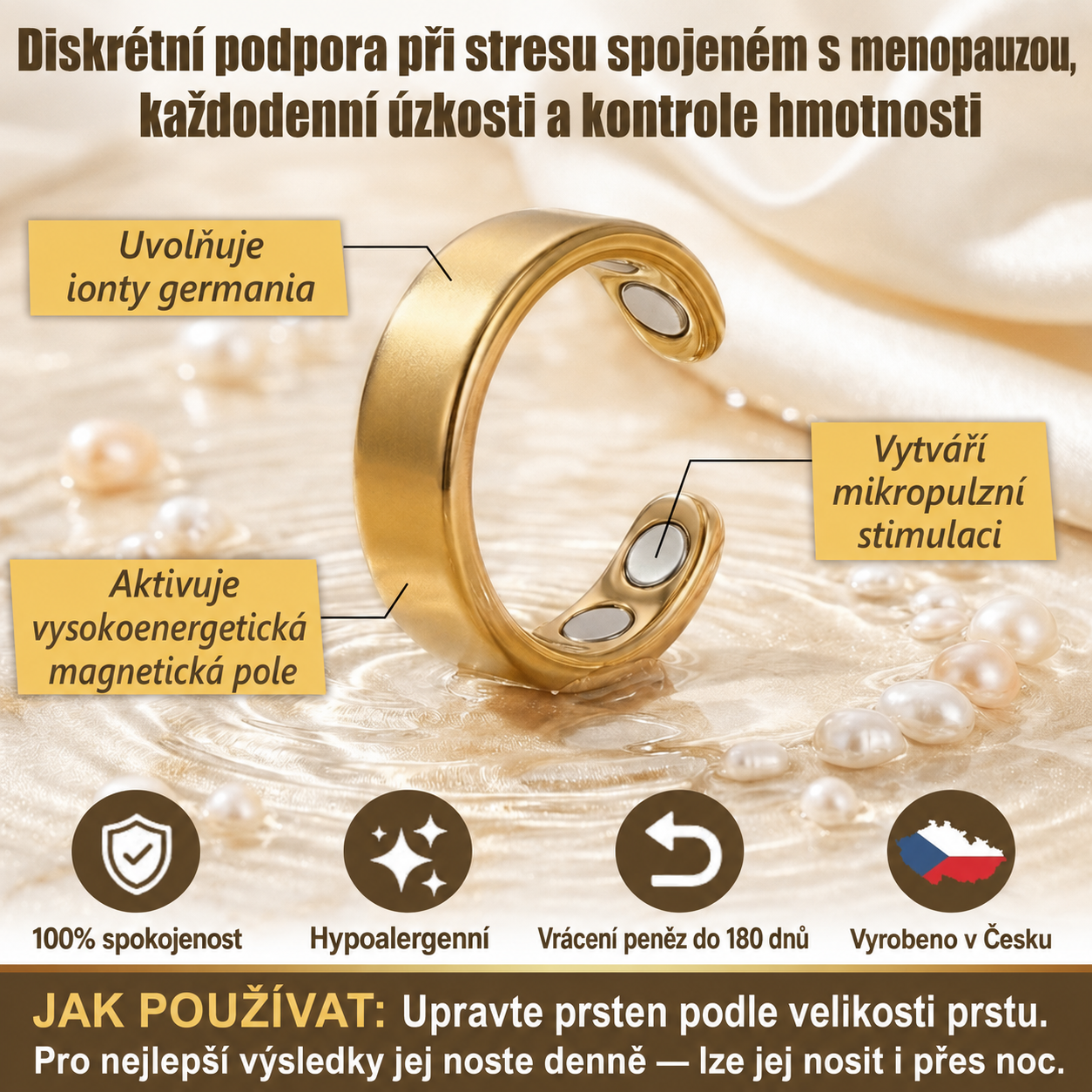 Resupe® Magnetický prsten pro podporu hubnutí a metabolismu: 3násobná aktivace metabolismu — stačí jen 30 minut denně pro podporu spalování tuků a lymfatického systému. Navíc přispívá k pohodlí kloubů, kvalitnějšímu spánku a lepší mentální svěžesti.